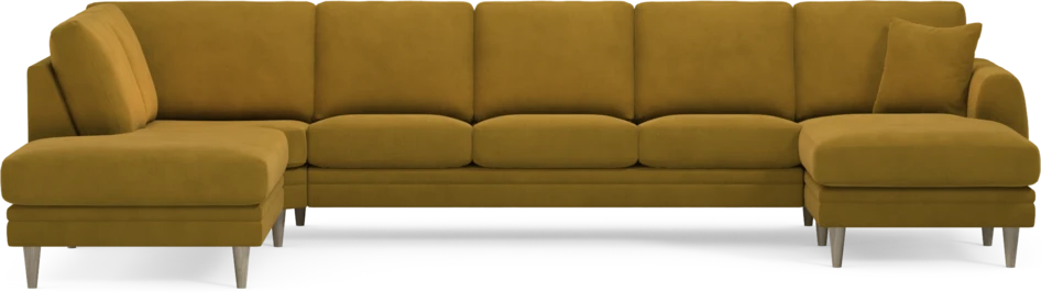 Eden - 3-sits soffa med divan vänster och schäslong höger - Gul
