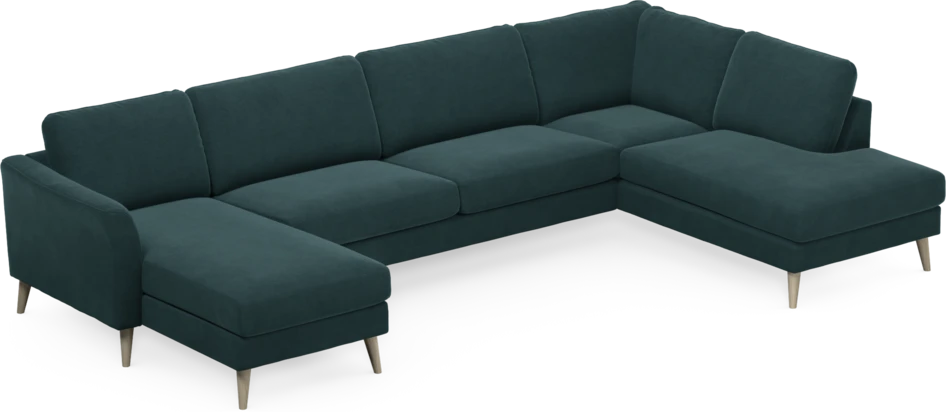 Bridge - 3-sits soffa med schäslong vänster och divan höger - Blå