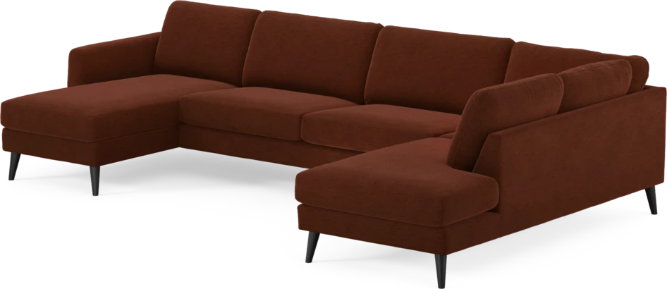 Bridge - 3-sits soffa med schäslong vänster och divan höger - Orange