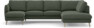 Madison Lux - 2-sits soffa med schäslong vänster och divan höger - Grön
