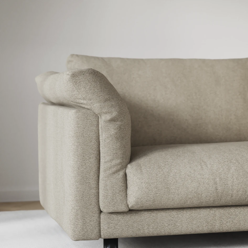 Cherrie - 3-sits soffa med divan vänster, fast klädsel - Grå
