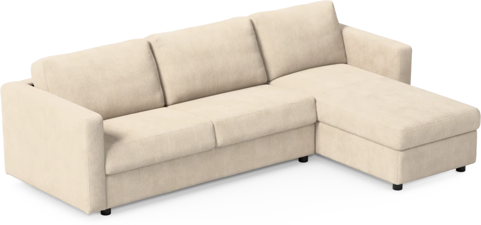 Lindö - Bäddsoffa 2,5-sits med schäslong, vändbar - Beige