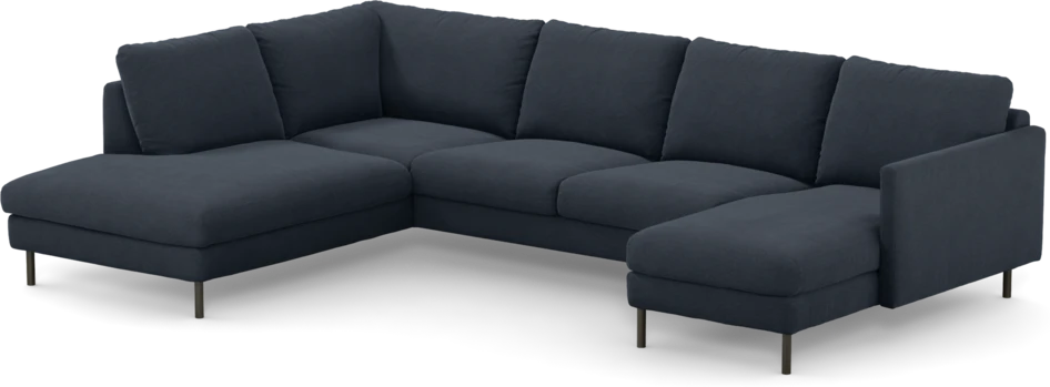 Madison - 2-sits soffa med divan vänster och schäslong höger - Blå