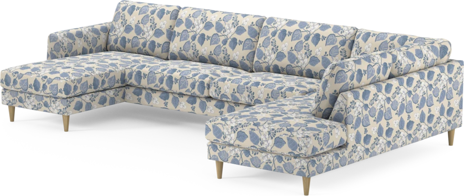 Bridge - 3-sits soffa med schäslong vänster och divan höger - Blå
