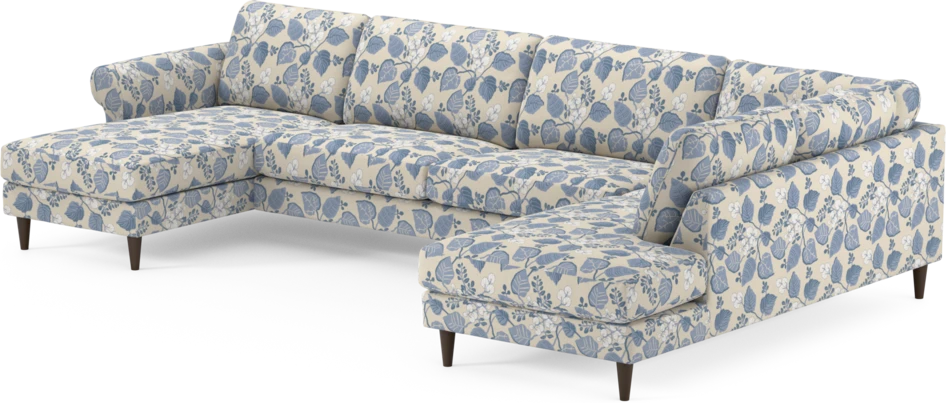 Bridge - 3-sits soffa med schäslong vänster och divan höger - Blå