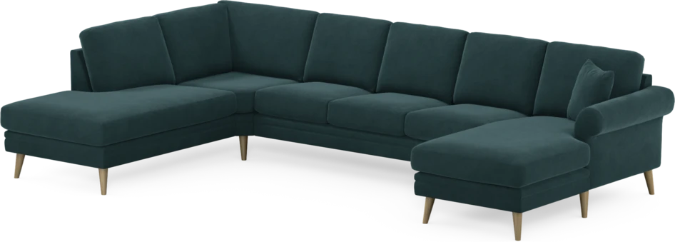 Eden - 3-sits soffa med divan vänster och schäslong höger - Blå