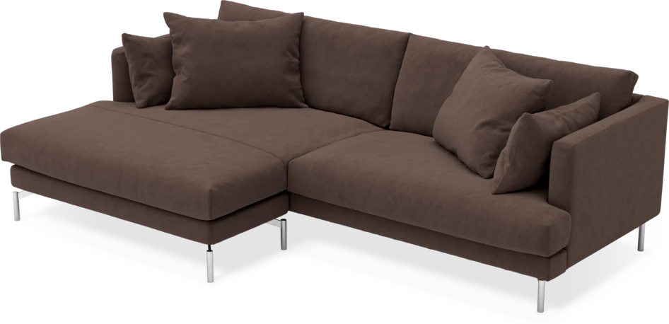 Harper - 4-sits med schäslong XL vänster - Brun