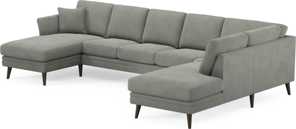Eden - 3-sits soffa med schäslong vänster och divan höger - Grå