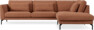 Willow - 3-sits soffa med divan höger, fast klädsel - Röd