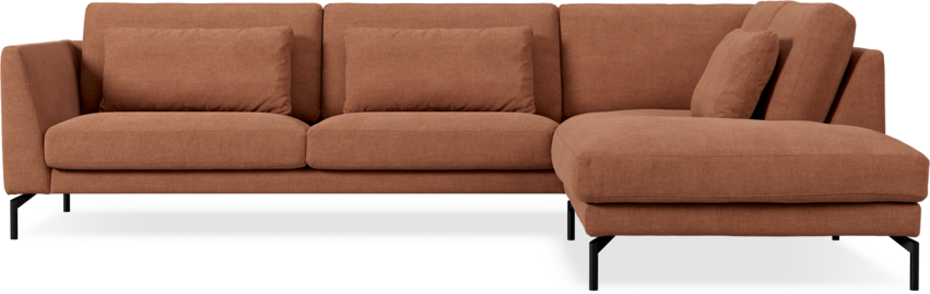Willow - 3-sits soffa med divan höger, fast klädsel - Röd