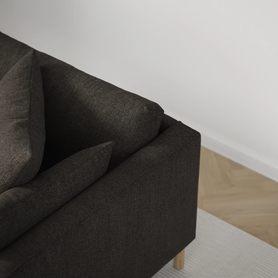 Harper - 3-sits soffa, hel dyna - Brun