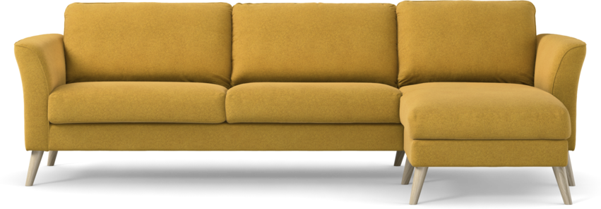 Bridge - 3-sits soffa med schäslong höger - Gul