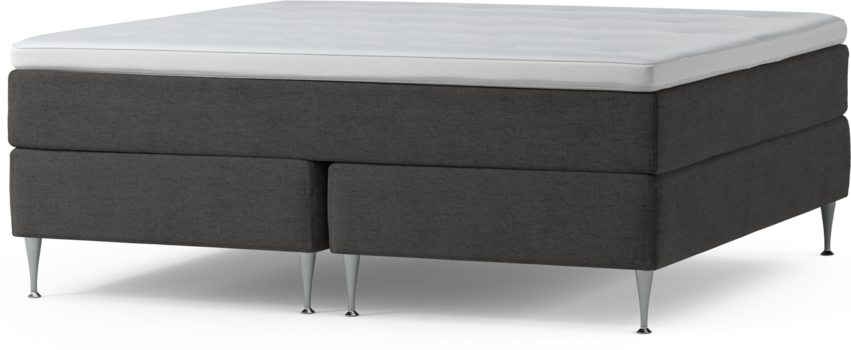 Delux Dream - Kontinentalsäng, dubbelsäng med bäddmadrass och sängben - Grå