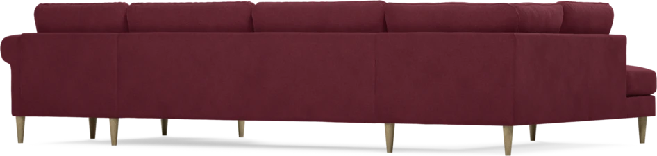 Bridge - 3-sits soffa med divan vänster och schäslong höger - Röd
