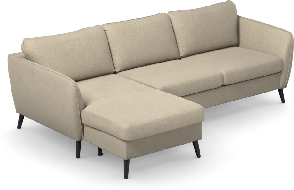 County - 3-sits soffa med flyttbar schäslong - Beige