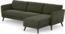 Bridge - 3-sits soffa med schäslong höger - Grön