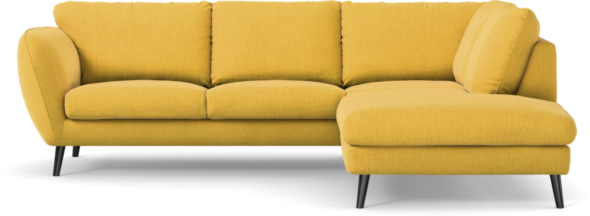 Madison Lux - 2-sits soffa med divan höger - Gul
