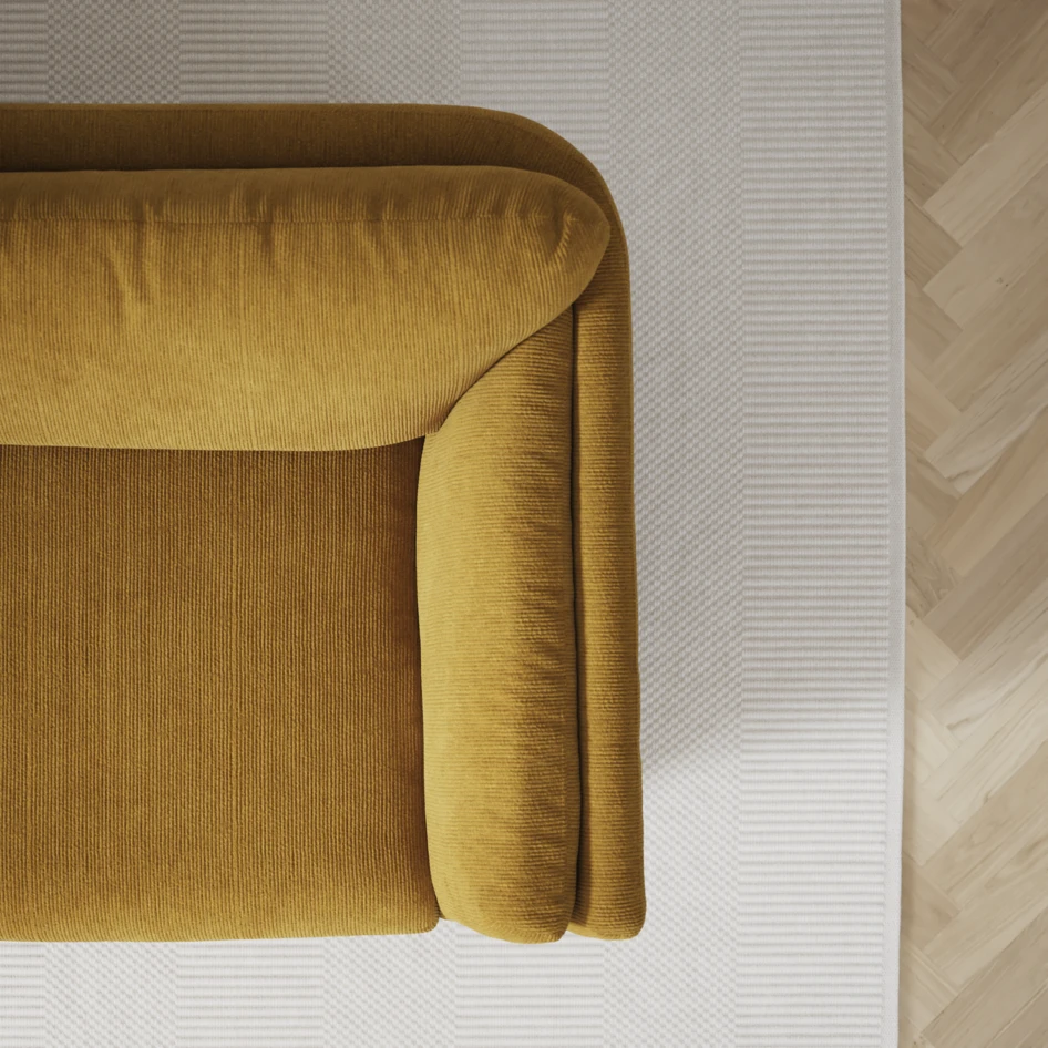 Madison - 2-sits soffa med divan vänster och schäslong höger - Gul