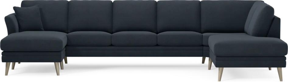 Eden - 3-sits soffa med schäslong vänster och divan höger - Blå