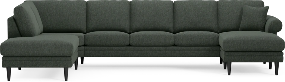 Eden - 3-sits soffa med divan vänster och schäslong höger - Grön