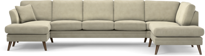 Eden - 3-sits soffa med schäslong vänster och divan höger - Beige