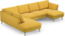 Madison Lux - 2-sits soffa med divan vänster och schäslong höger - Gul