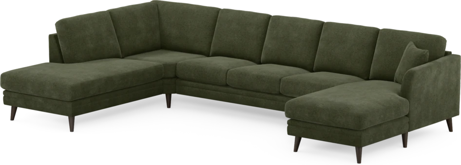 Eden - 3-sits soffa med divan vänster och schäslong höger - Grön