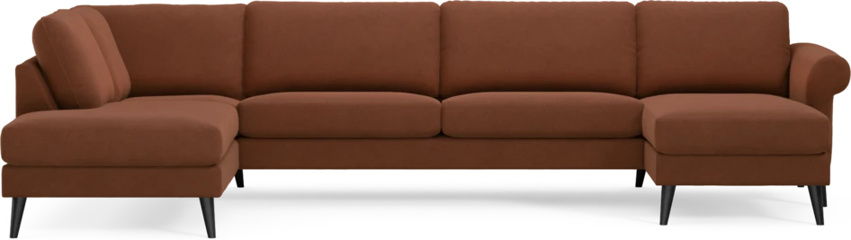 Bridge - 3-sits soffa med divan vänster och schäslong höger - Orange