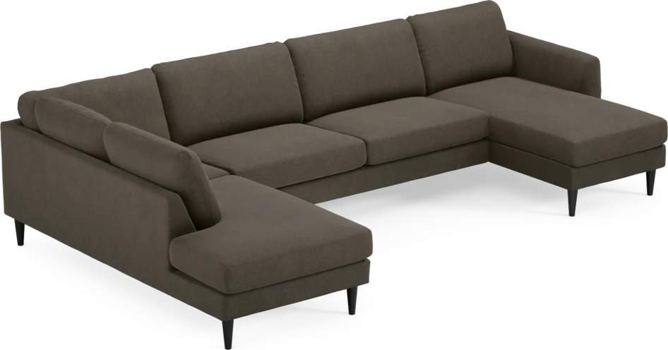 Bridge - 3-sits soffa med divan vänster och schäslong höger - Brun