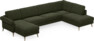 Bridge - 3-sits soffa med schäslong vänster och divan höger - Grön