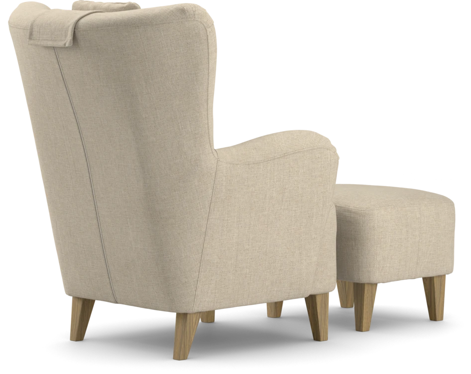 Elin - Fåtölj med fotpall - Beige