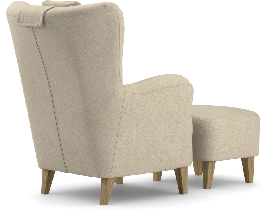 Elin - Fåtölj med fotpall - Beige