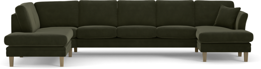 Eden - 3-sits soffa med divan vänster och schäslong höger - Grön