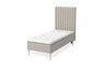 Sense Delux - Ramsäng, enkelsäng med bäddmadrass Sleep Delux vit - Beige