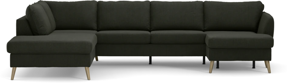 County - 3-sits soffa med divan vänster och schäslong höger - Grön