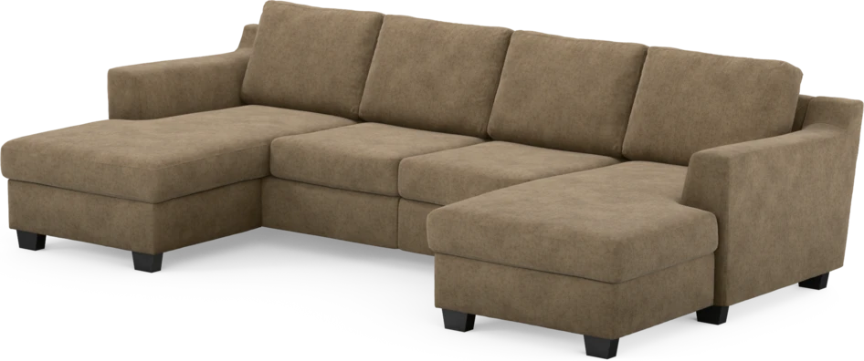 Friday - 2-sits soffa med två schäslonger - Brun