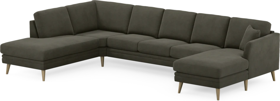 Eden - 3-sits soffa med divan vänster och schäslong höger - Grå