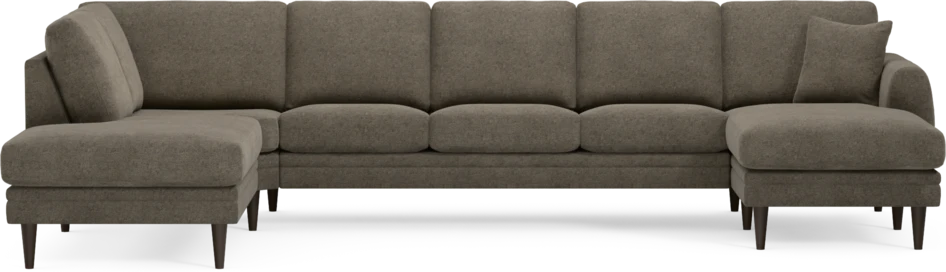 Eden - 3-sits soffa med divan vänster och schäslong höger - Brun