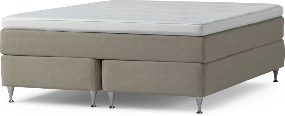 Delux Sense - Kontinentalsäng, dubbelsäng med bäddmadrass och sängben - Beige