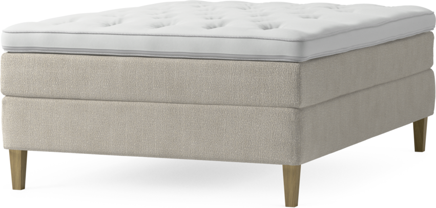 Delux Sense - Kontinentalsäng, enkelsäng 140 cm med bäddmadrass och sängben