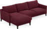 Winston - 3-sits soffa med schäslong, vändbar - Röd
