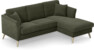 Eden - 2-sits soffa med schäslong - Grön