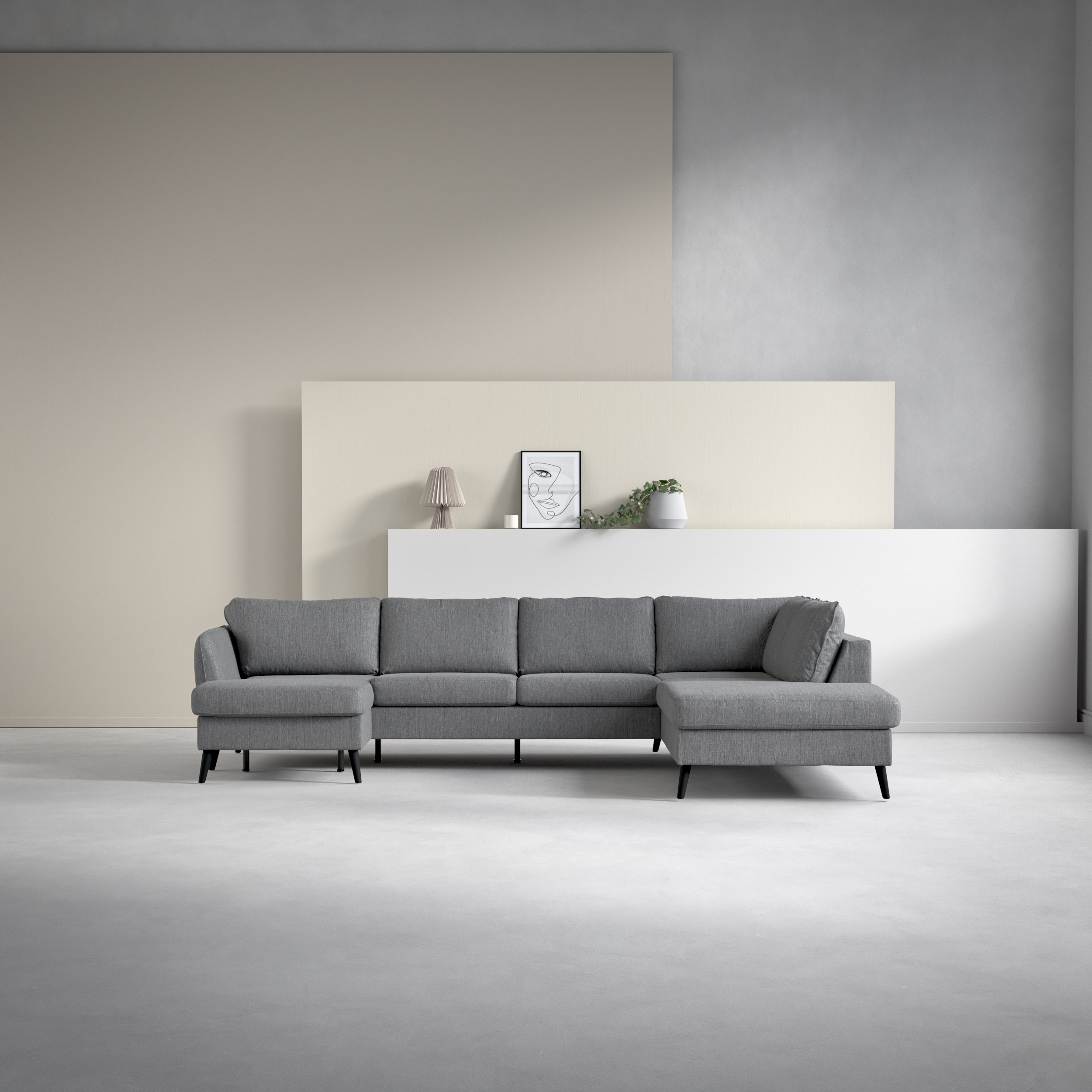 County - 3-sits soffa med schäslong vänster och divan höger - inspiration