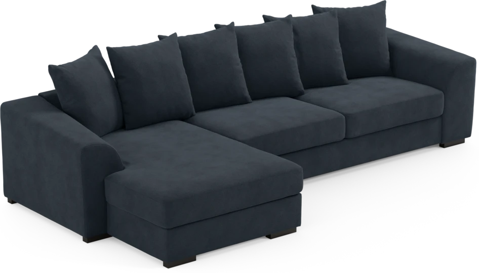 Town - 3-sits soffa med schäslong vänster - Blå