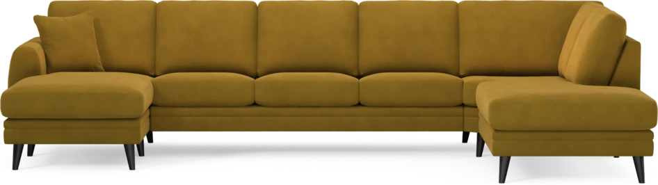 Eden - 3-sits soffa med schäslong vänster och divan höger - Gul