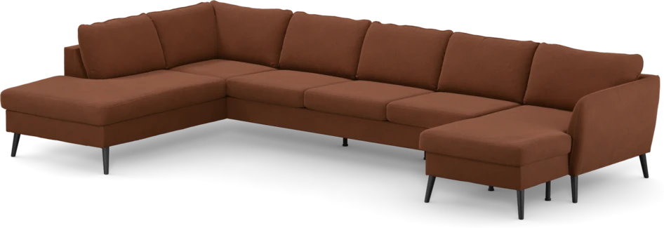County - 4-sits soffa med divan vänster och schäslong höger - Orange