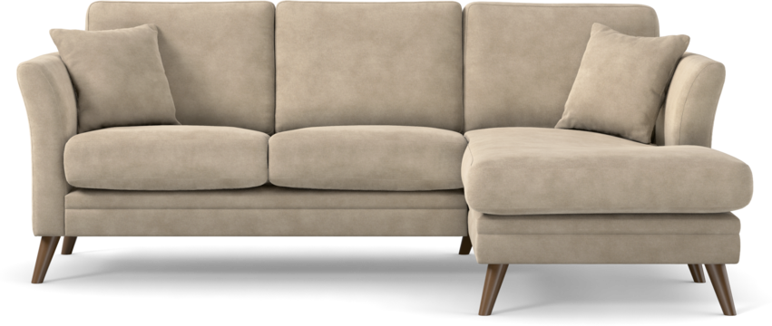 Eden - 2-sits soffa med schäslong - Brun