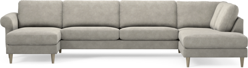 Bridge - 3-sits soffa med schäslong vänster och divan höger - Grå