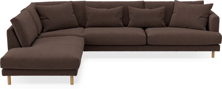 Harper - 3-sits soffa med divan vänster - Brun