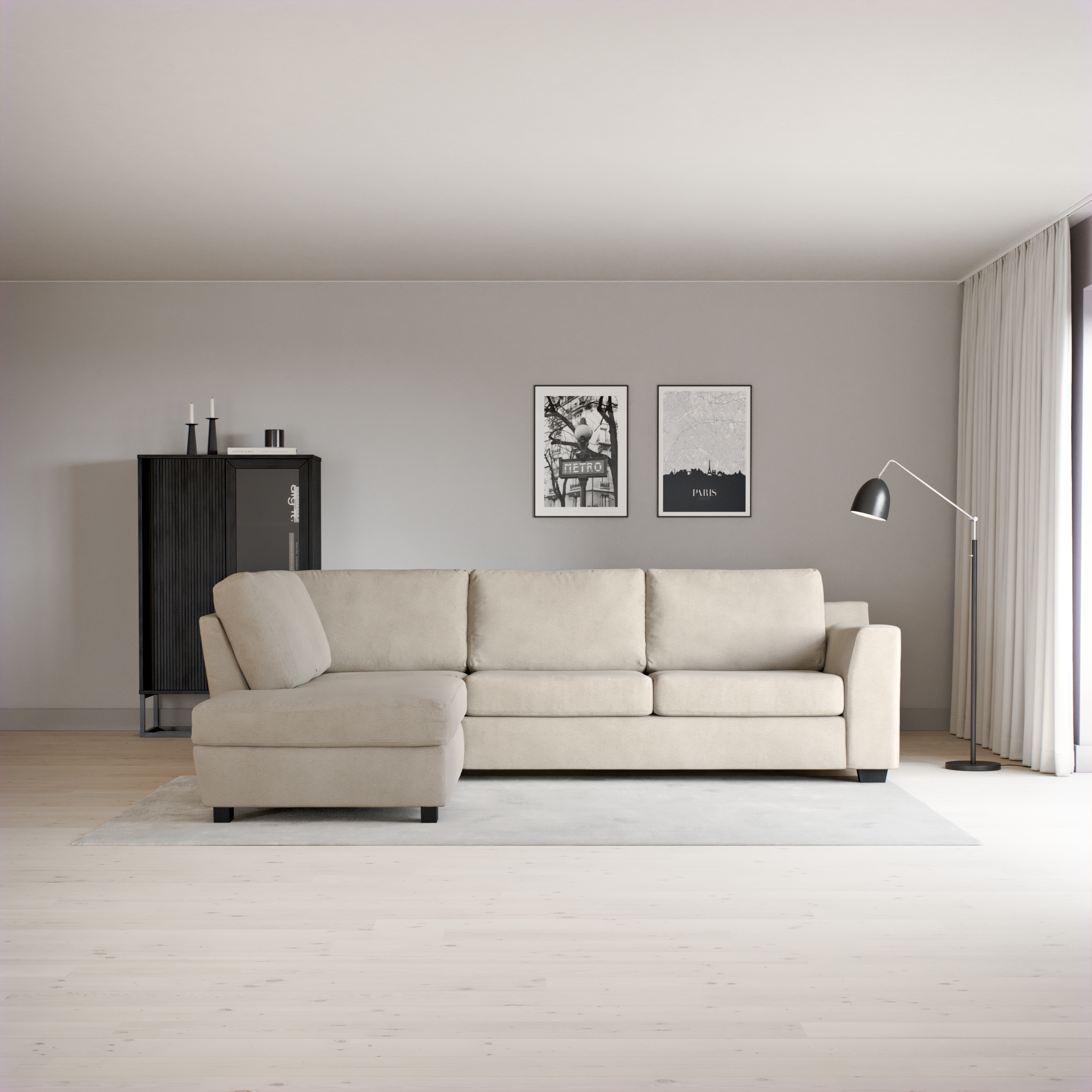 Friday, 2,5-sits soffa med divan vänster